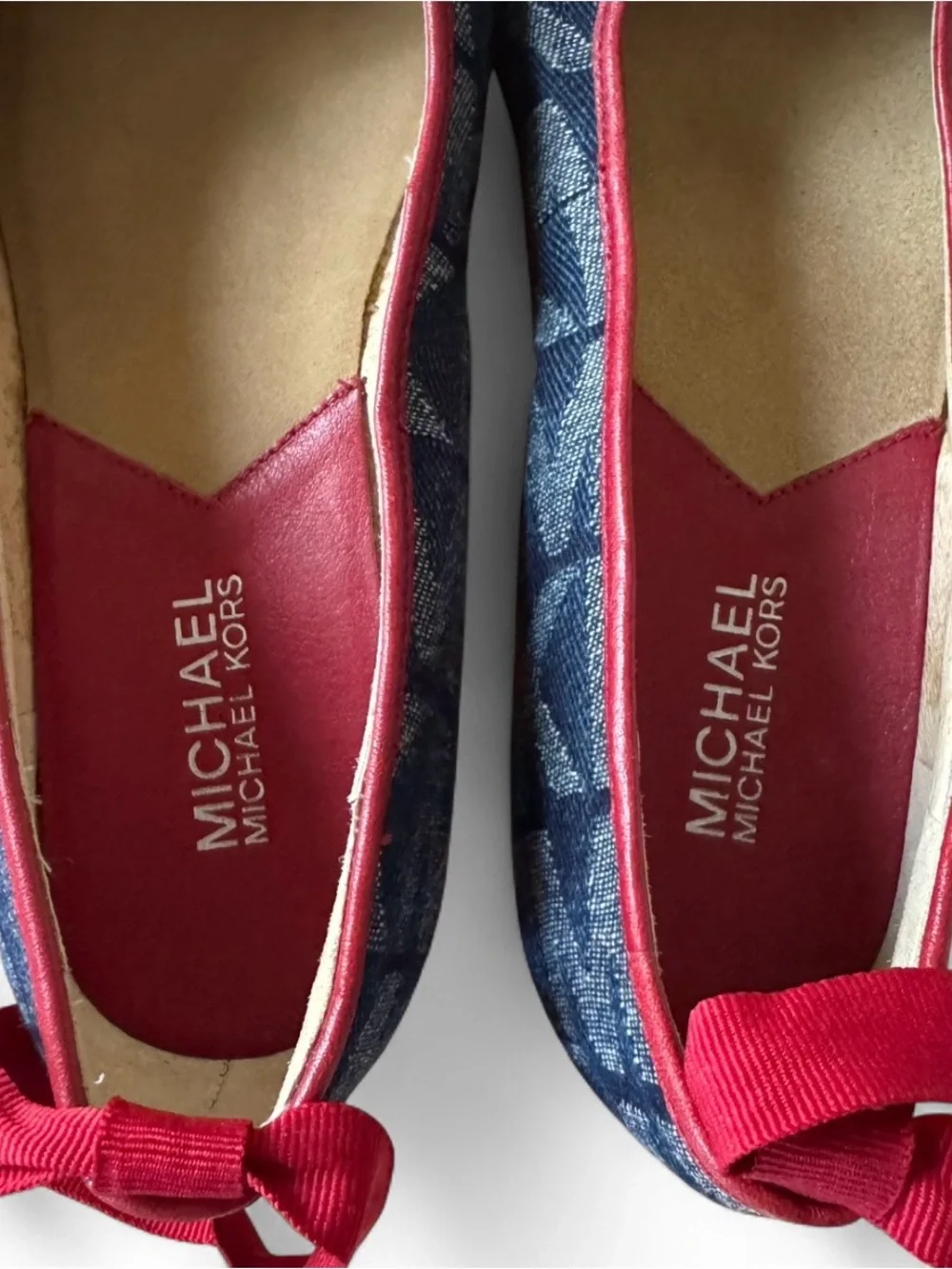 Michael Kors Denim Monogram Tie-up  Espadrilles Flats, size 6